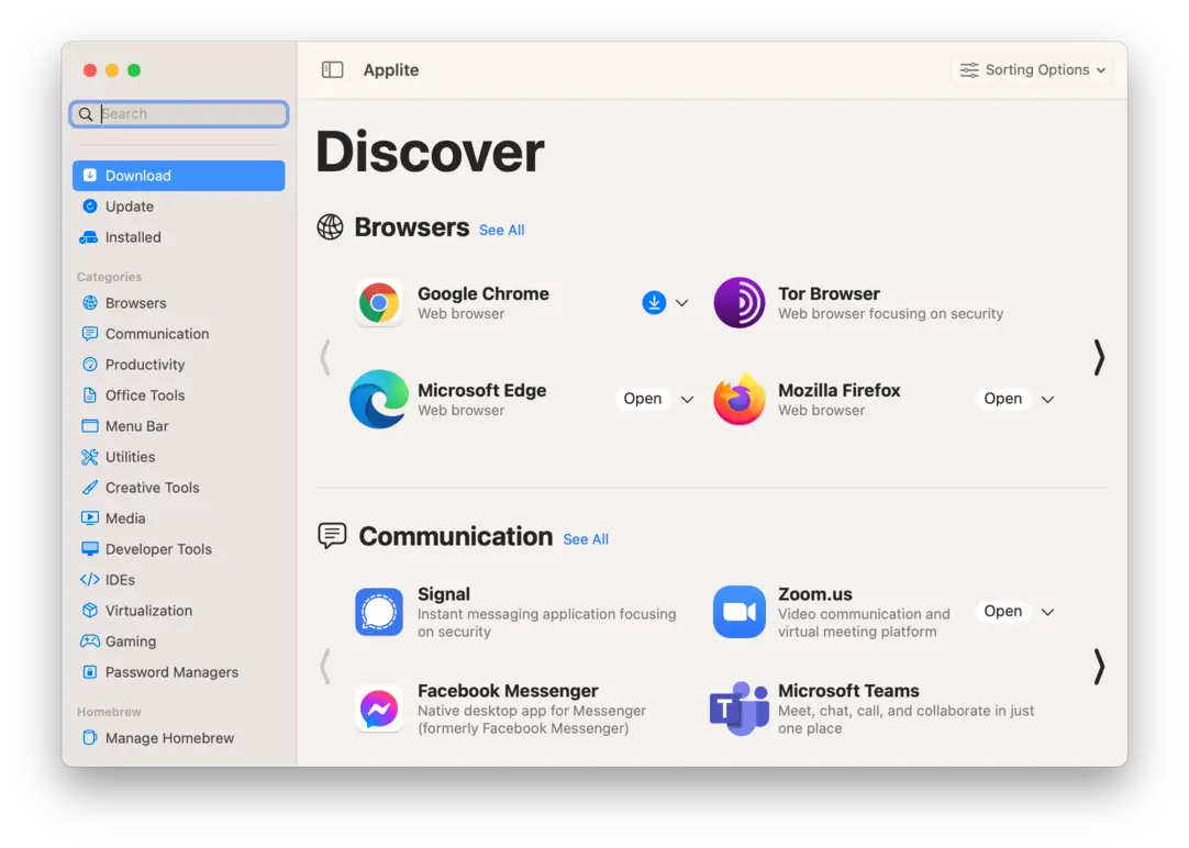 Applite for macOS Shot