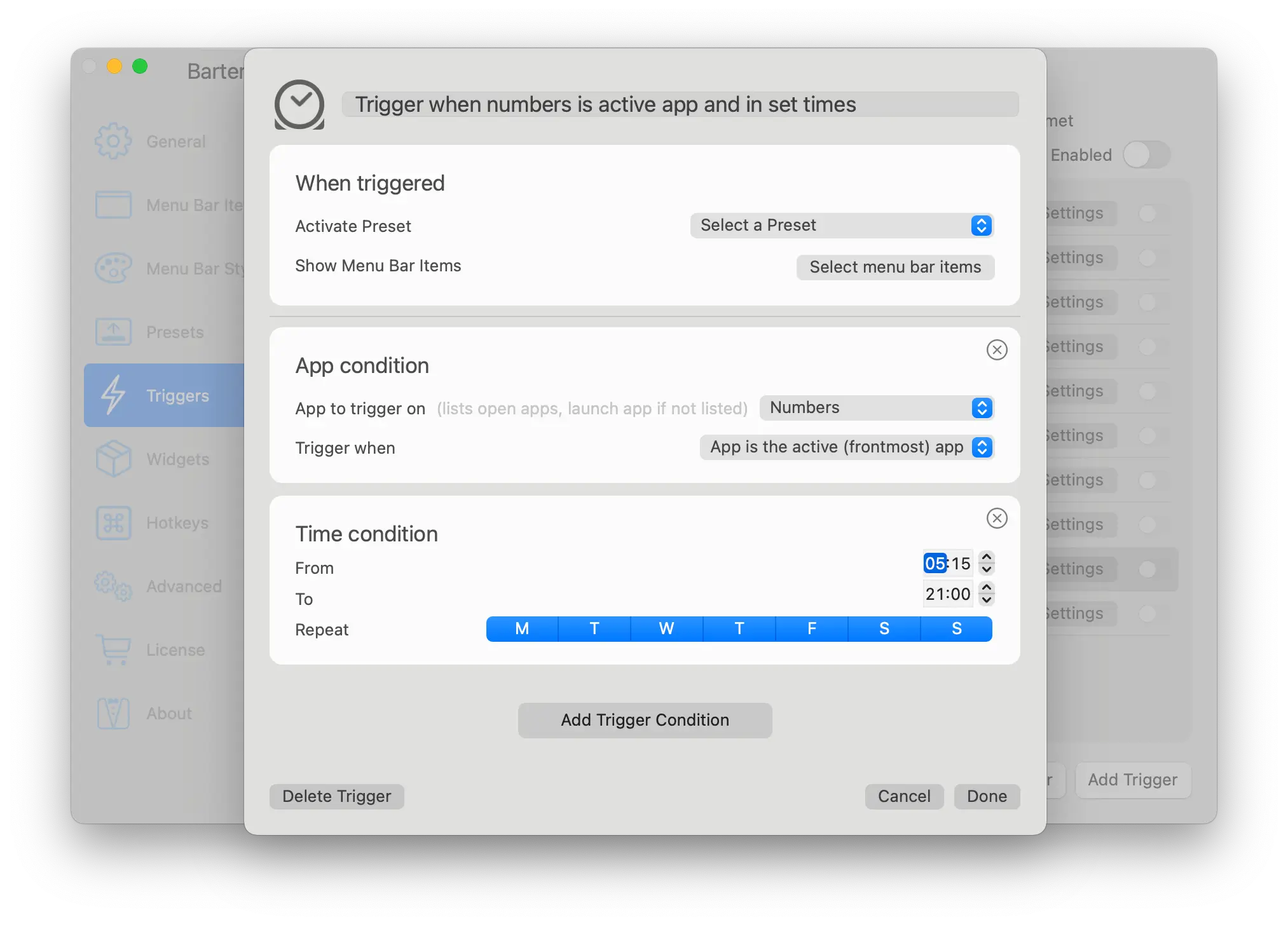 Bartender macos screenshot