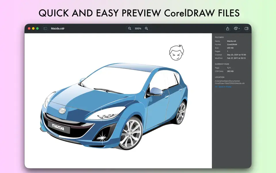 CDRViewer for Mac – Mazda CDR Vector File Preview
