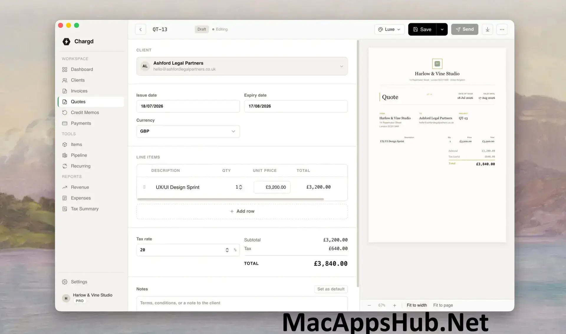 Chargd for macOS screenshot