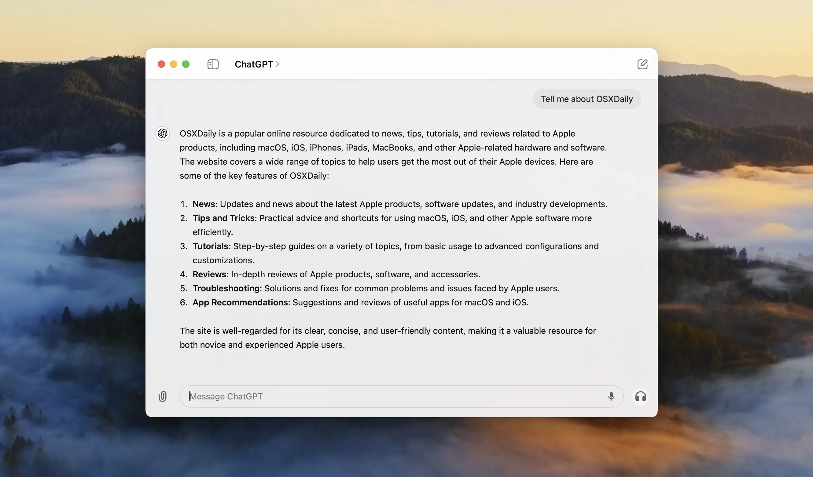 ChatGPT macOS screenshot