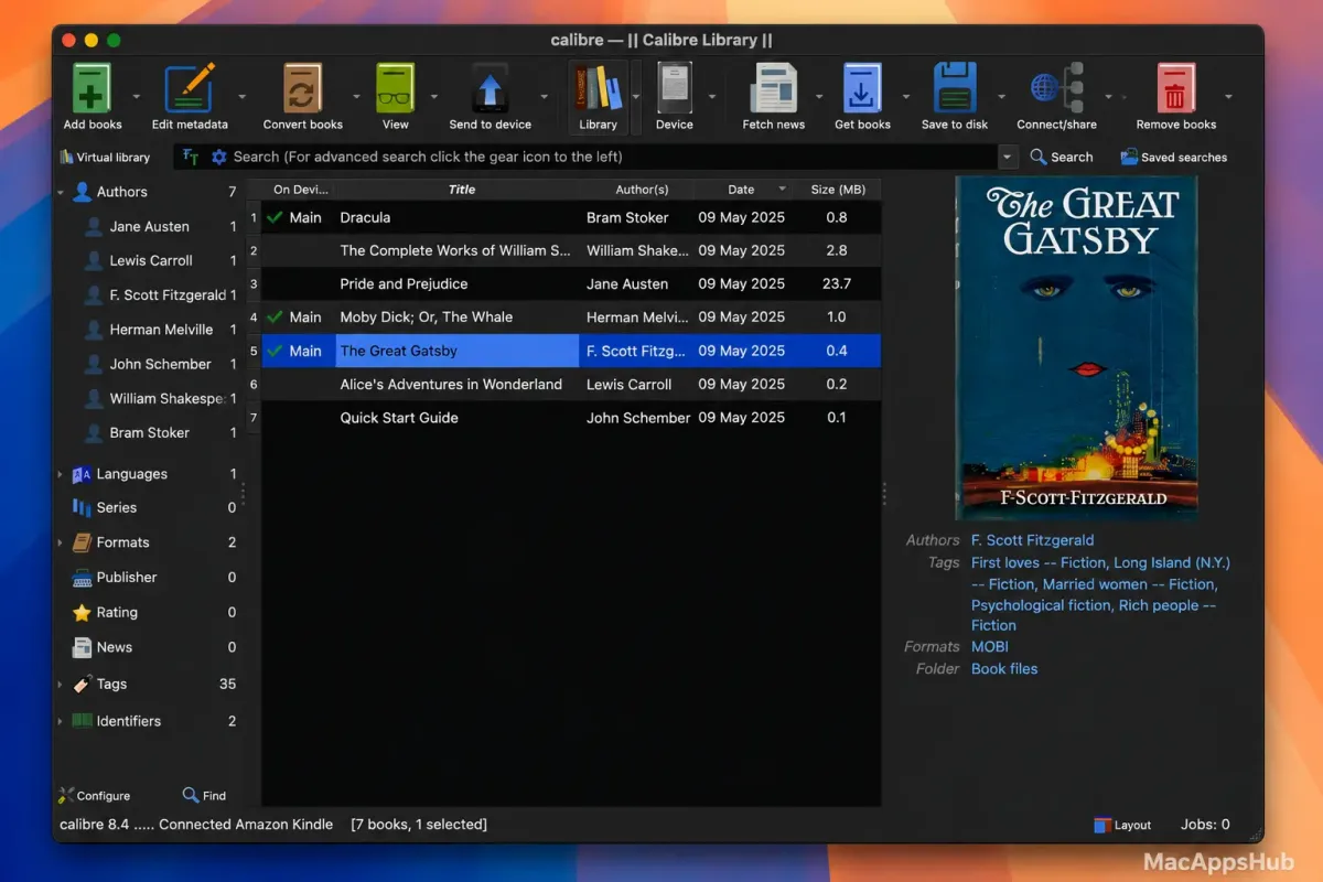 Calibre for macOS shot