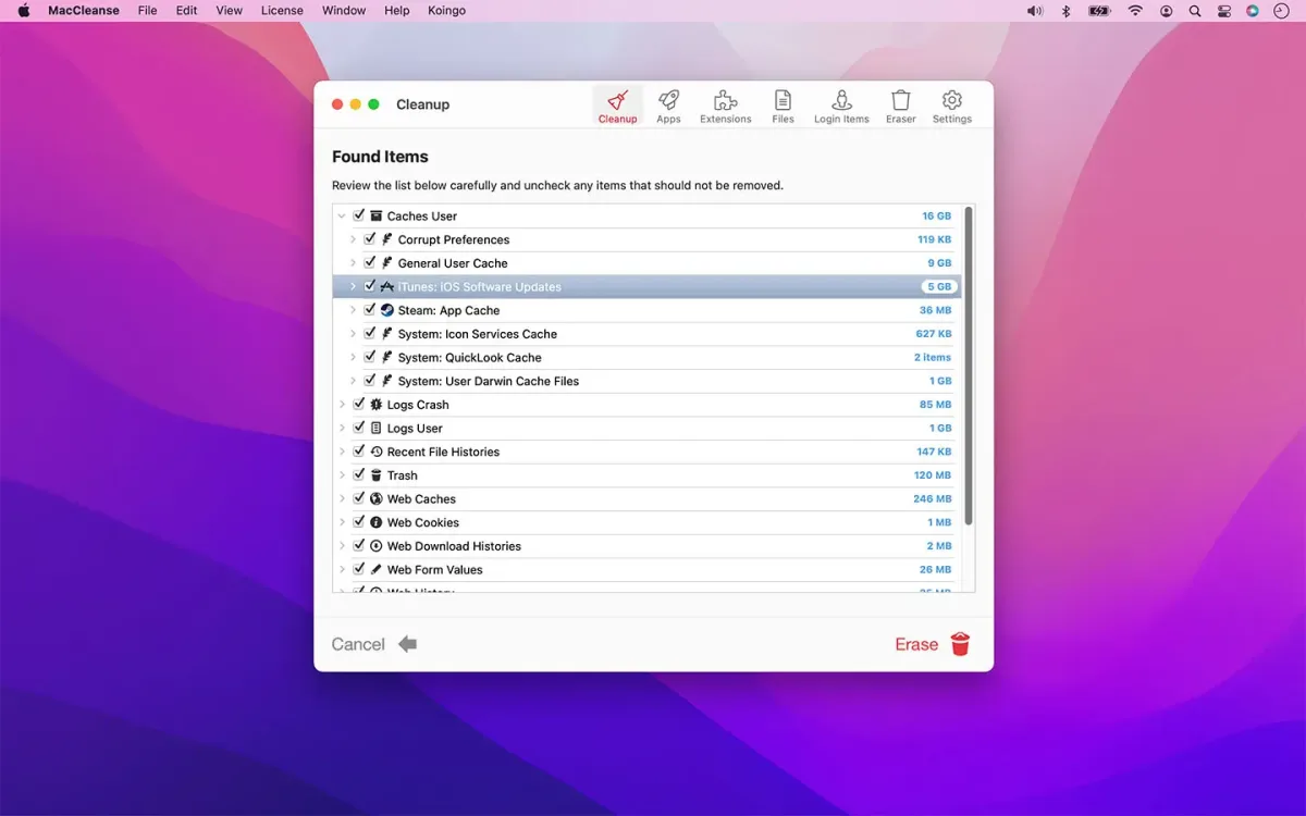 MacCleanse-for-mac-cleanup-found-items
