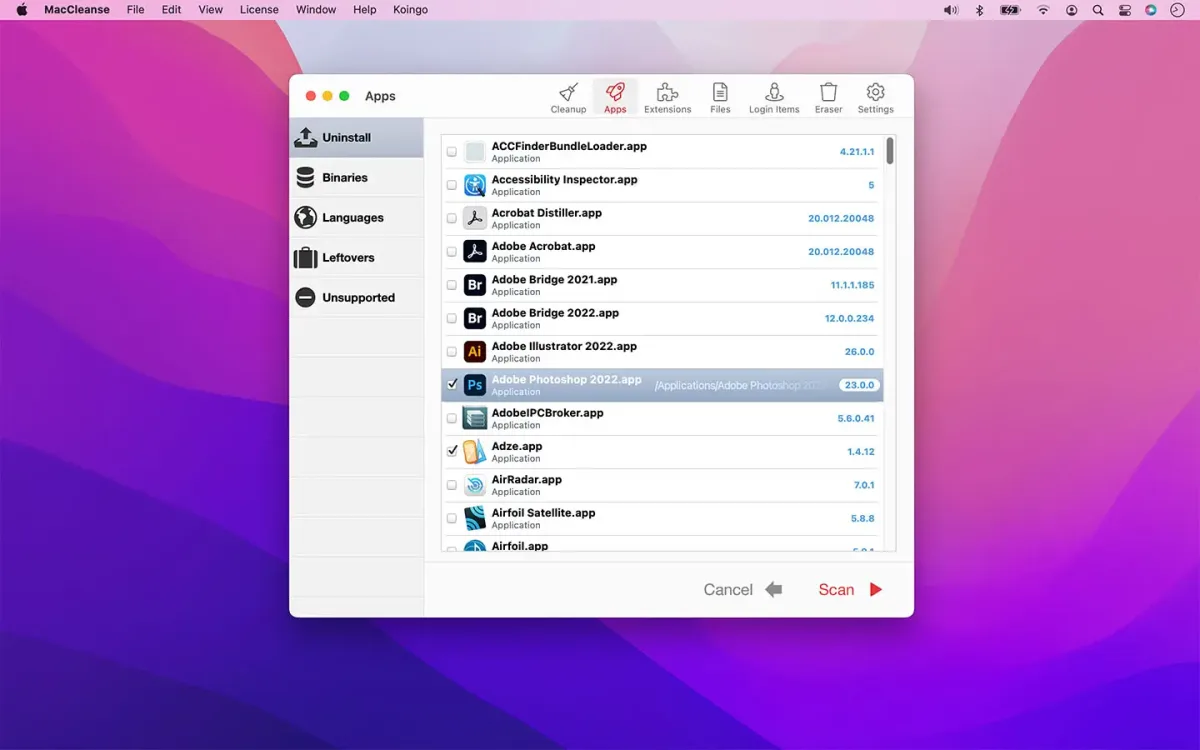 MacCleanse-for-mac-apps-inerface