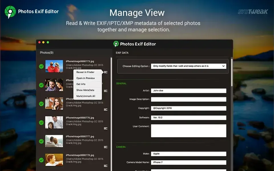 Photos-exif-editor-for-mac-manage-view-interface