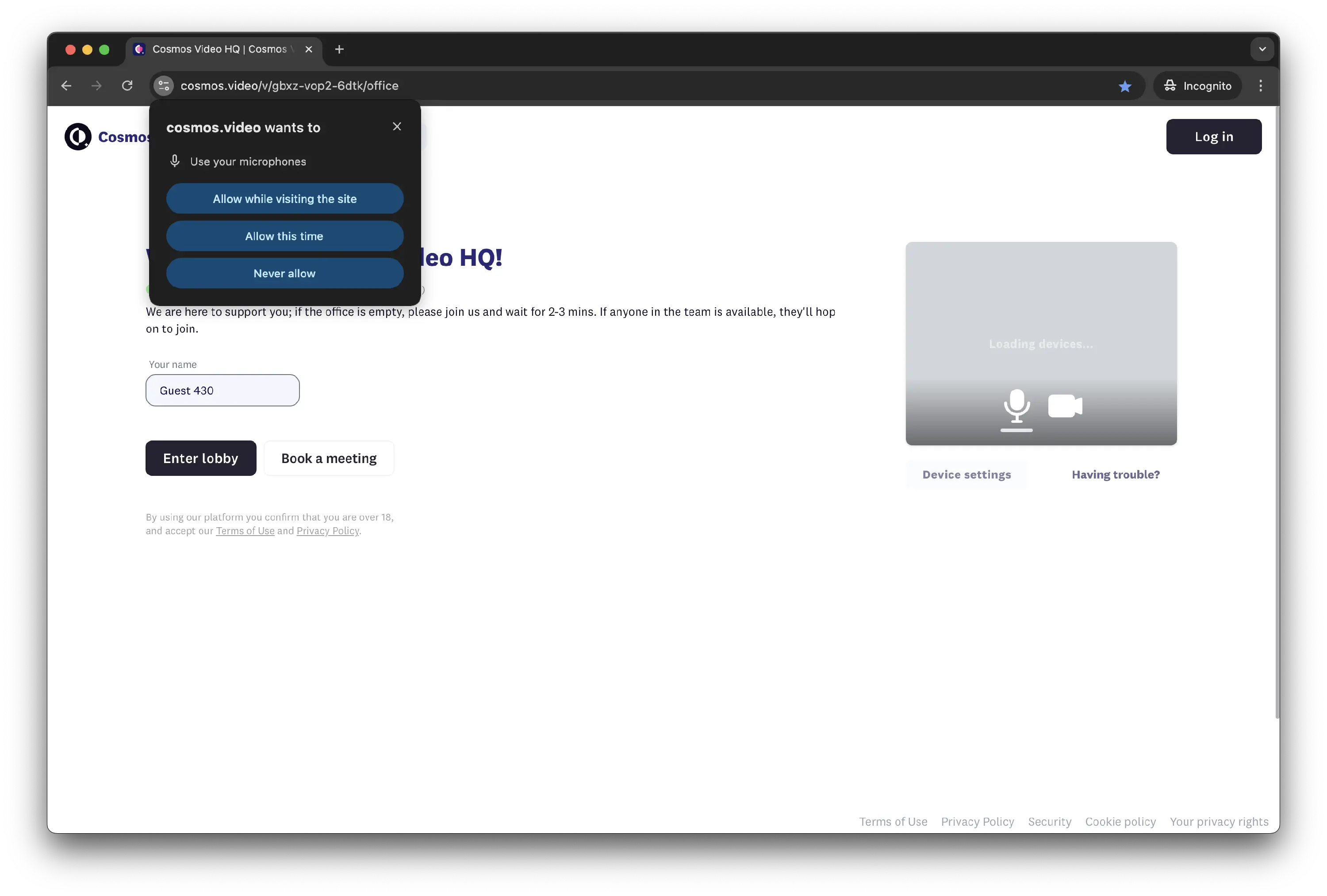 Cosmos Video macOS screenshot
