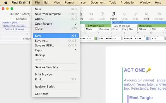 Final Draft macOS screenshot