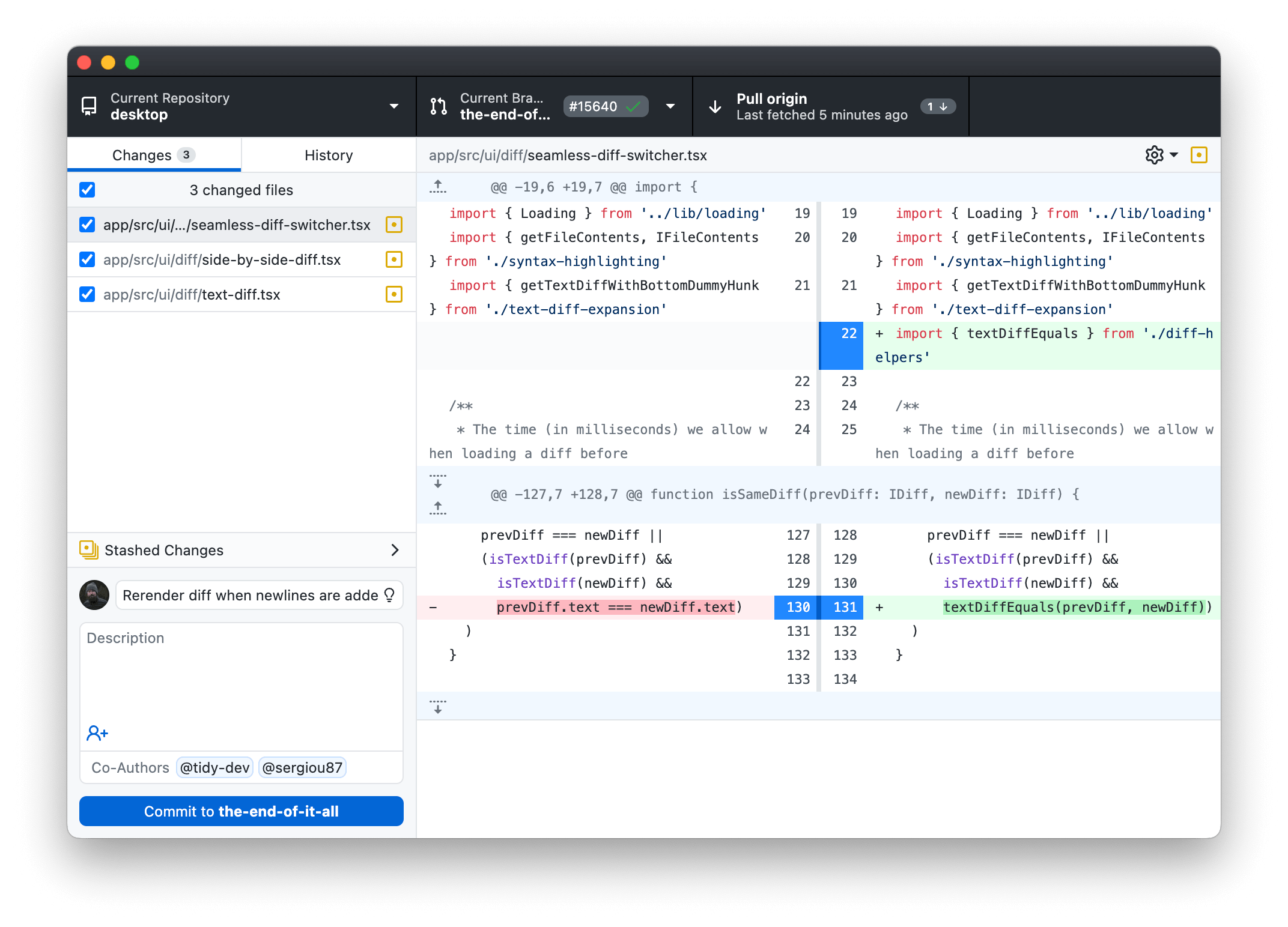 GitHub Desktop for macOS screenshot