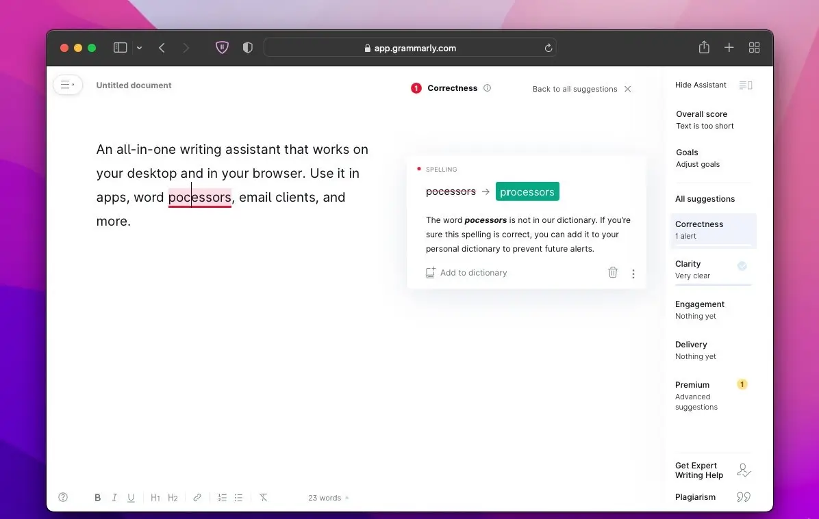 Grammarly Desktop specs image