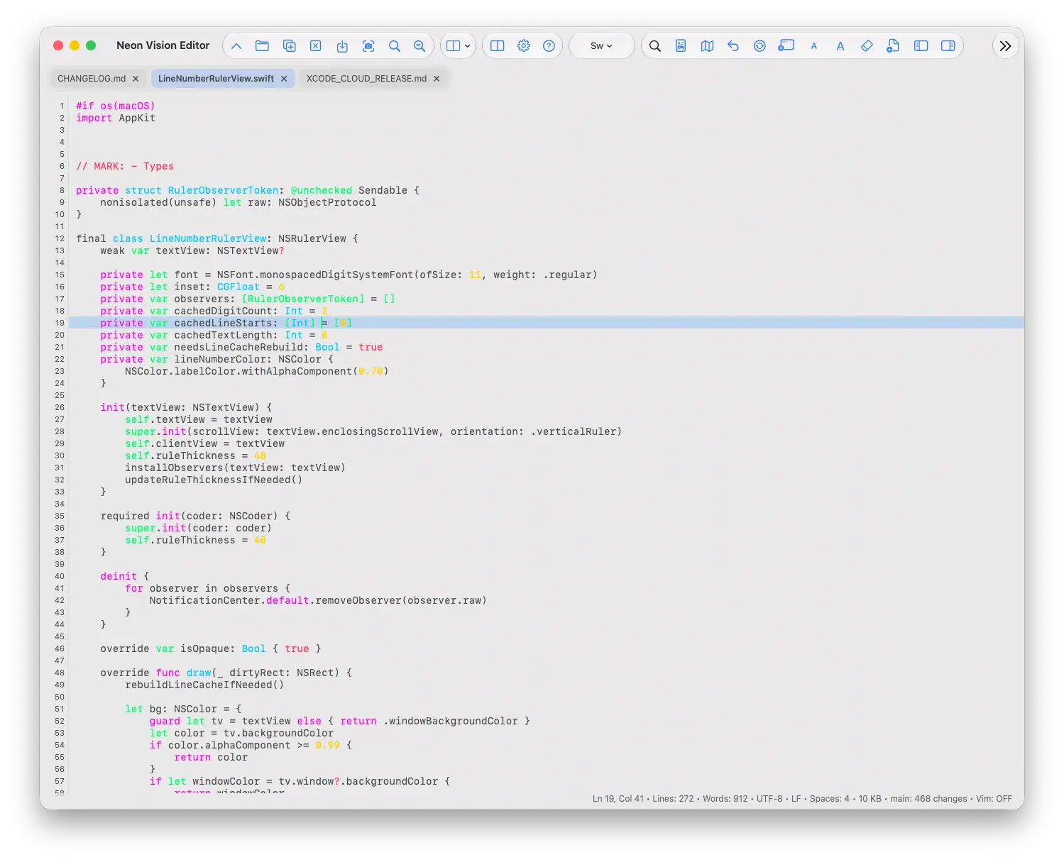 Neon Vision Editor for macOS screenshot