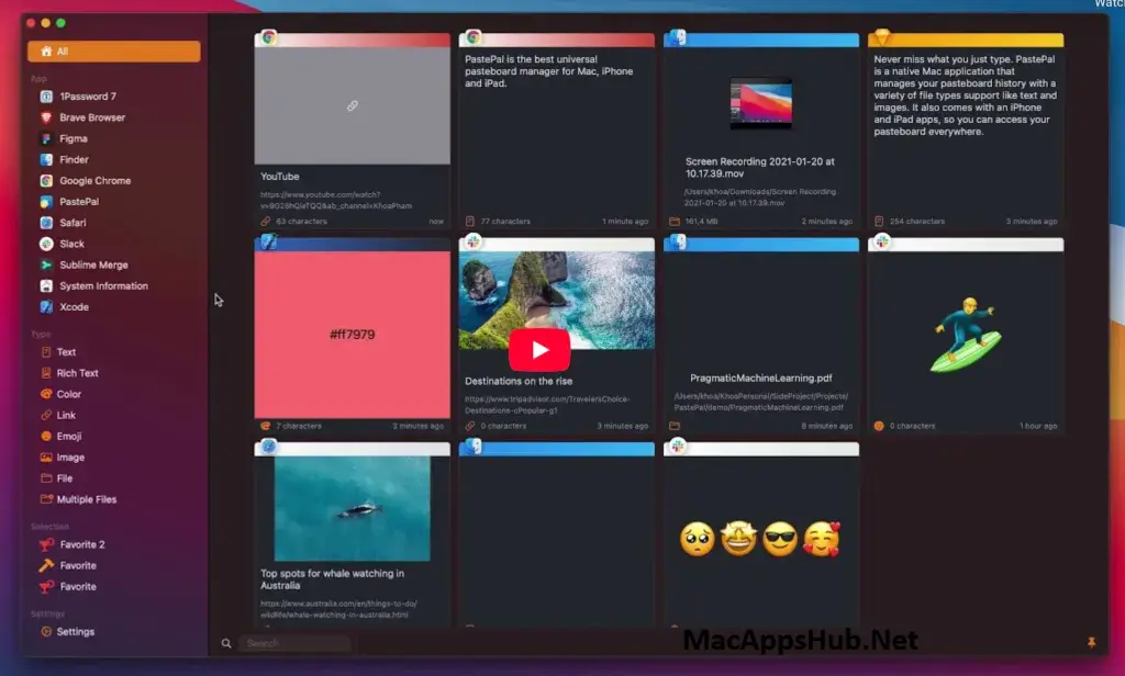 PastePal for macOS screenshot