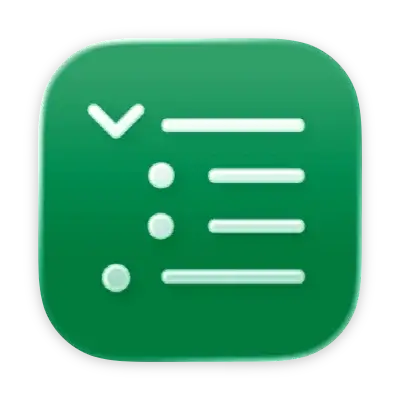 Zavala for Mac app icon, green checklist design.